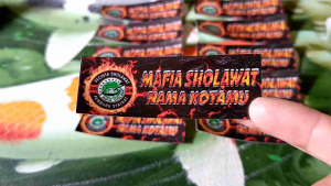 (isi 10stiker) Stiker Mafia Sholawat Tema Api Vynil/Hologram Tahan Air Tahan Lama