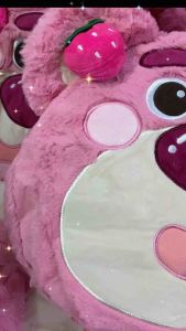 Túi Đeo Vai Gấu Dâu Lotso Biểu Cảm Ngạc Nhiên Size 38cm Lông Mịn Màu Hồng Siêu Dễ Thương Siêu Cute