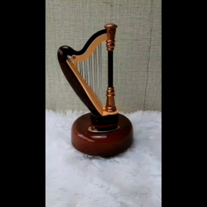 Kotak Musik Vintage Harpa Pajangan Retro Dekorasi Meja