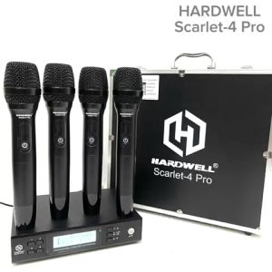 Mic Wireless 4 Channel Hardwell Scarlet 4 Pro Original 4 Microphone Handheld