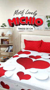 Michio by Monalisa Sprei 3D 120x200 Tinggi 30 cm Single Size 120x200x30 Motif Bunga Abstrak Anak Dewasa Warna Cerah Gelap Kado Hadiah Ulang Tahun Hadiah