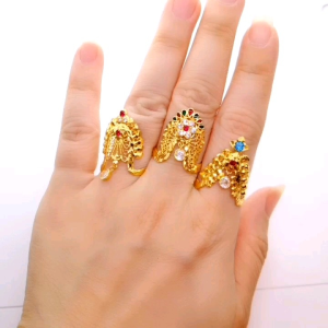 Cincin Vanki Design Indian Saiz 15 17 19 21 Emas 916 Yon Hing