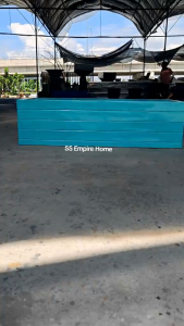 RUDI PB6 Turquiose 5.5x2 feet Fiberglass Fence Planter Box Divider Fencing Premium Indoor Outdoor Garden Flower Pot Pasu