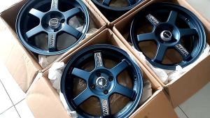 Velg Te37 Ring 15 Lebar 7 pcd 4x100 Blue Metallic