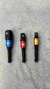 3pcs Hex Shank Socket Adapter Drill Converter 1/4" to 1/2" 3/8" 1/4" Drill Bit Adaptor Power Extension Bar