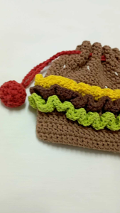 กระเป๋าแฮมเบอร์เกอร์ ถักจากเชือกฟอก