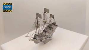 [ Chưa Lắp ] Mô Hình 3D Kim Loại Lắp Ráp Tàu Golden Hind