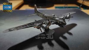 Mô Hình 3D Kim Loại Lắp Ráp Máy Bay Ném Bom Hạng Nặng B-17 Flying Fortress [Chưa Lắp]