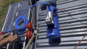 ครบชุดแตร 2 ปาก พร้อมใช้งาน สำหรับลมอัตโนมัติตัดลมเอง ( มีถังลมออโต้ และ 2 ปากใหญ่ 12v