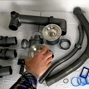 Bộ Xiphong Chậu Rửa Chén Bát Giành Cho Chậu Inox 2 hố Thoát Nước Nhanh Ngăn Mùi chống tắc nghẽn.