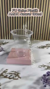 [ISI 50 PCS] FU Gelas Plastik AMDK 180ml / Gelas Aqua / Plastic Cup / Gelas Air Minum Dalam Kemasan Sekali Pakai Natural Transparan