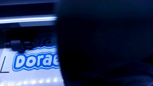 Stiker Dinding DORAEMON Teks Logo Vinyl Graftac Putih Tahan Air