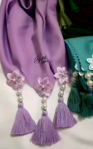 Segi empat Paris Premium Tassel Bunga Mutiara Terbaru Segiempat Terlaris