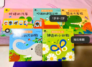 【SG Stock】 Chinese Bilingual Interactive Push-Pull Flip-Flap Mechanism Educational Book for baby toddler children