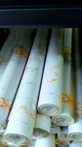 Wallpaper Roll 10 meter Wallpaper Marmer Gold panjang 10meter lebar 45cm