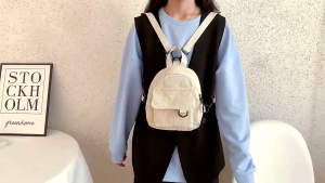 Backpack Mini Corduroy Tas Ransel Kekinian Lucu Kecil Bag Vintage Wanita Korean Aesthetic Style Tas Corduroy Warna Khaki Dan Ungu - Lazada