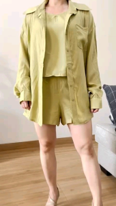 ●ECLAIRE● 003 Setelan Celana 3in1 Tencel Casual Basic Polos Santai Fantasia Premium 5855