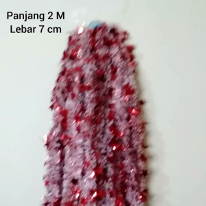 Slinger Tinsel Kemerdekaan RI Motif Bintang / Slinger Natal bintang Merah