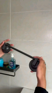 Suction Cup Towel Bar Aluminum Towel Holder Strong Weight Bearing Drill Free Bathroom Towel Rod