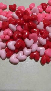 100 pcs cute heart beads mix pastel colors or red & pink tone size 11 mm for diy jewelry accessories
