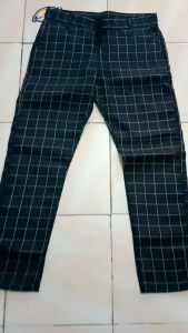 celana panjang pria tartan kotak-kotak bahan semiwoll keren