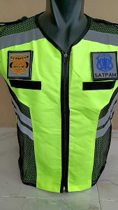 Rompi Satpam Security Bahan Jaring Kombinasi Taslan Gratis Nama