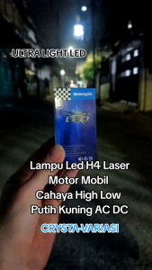 Lampu Depan LED H4 Hs1 2 Warna Laser Hi Low Jauh Dekat kuning putih AC DC