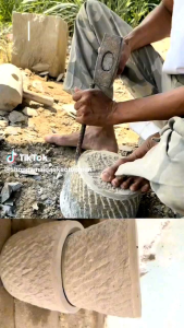 cối đá xanh nguyên khối được làm bằng đá xanh nguyên khối tự nhiên