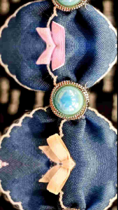 โบว์ผ้ายีนส์กิ๊บสปริง