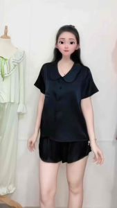 Đồ Ngủ Pijama Lụa HEUN YOUNG Bộ Đồ Pijama Cổ Gợn Tay Ngắn Quần Đùi Lụa Latin Mềm Mịn Cao Cấp 40-62kg