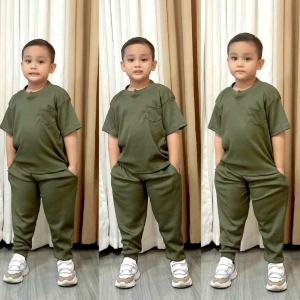 ANDREW T-SHIRT/JOGGER TERNO W/ POCKETS (WAFFLE FABRIC/WITH SIZES FROM 1 TO 8 Y.O) BY. JLC