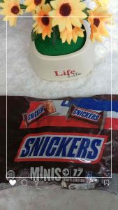 Chocolate Snickers Minis น้ำหนัก 333 กรัม มีประมาณ 17 ชิ้น สินค้าจากเนเธอร์แลนด์ BBF.25/1/26