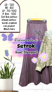one set katbor kerah organza/Setrok wanita/Setelan Rok Plisket/katbor/katun bordir/katbor wanita/set rok wanita terbaru/One set katbor wanita lengan balon