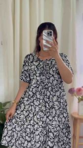 Emery Rose Womens Casual Full Print Short Sleeve Dress XL