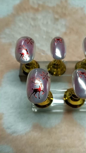 เล็บปลอมลายคริสมาส ⛄มีกาว ตะใบ แถม