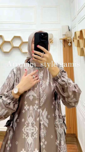 Cod Gamis Nagita jumbo Ready| dress Motif terbaru silk premium|print motif model Busui frendly|fashion wanita terlaris