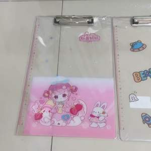 Clipboard Papan Ujian Acrylic & Folio Lotso Astronot Bear Momo
