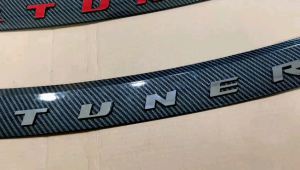 Hood Molding Fortuner 2016 2023 2024 2025 List Kap Mesin Carbon Emboss Merah Chrome