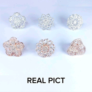 Bros / Ring / Hijab / Kutu Baru / Wisuda / Aksesoris Elegan / 6 Model Keliling 200pcs Zircon
