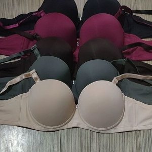 Strapless Semi padded Mi Amore plain 2hook soft cap bra onhand sizes 34 to 38 cap A&B