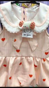 ส่งจากไทย เดรสคอบัวปักเลื่อม ทรงบอลลูนน่ารัก