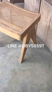 ✅ Fee Delivery  Teak Wood Foot Rest Rattan  โมเดิร์นสไตล์วินเทจ สตูพักเท้า ที่พักเท้า ก35 ย45 ส45 ซม