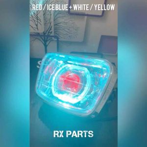 Headlamp Carbon Lampu Depan Reflektor BILED RX KING Dual Led Oval RX King GL 100 Win Set Batok Carbon