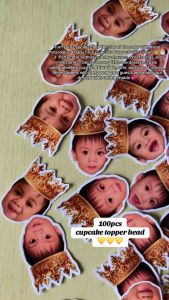 50pcs Personalized Baby Face Cupcake Toppers with Crown – Custom Party Decoration for Birthdays & Celebrations