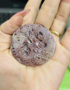 Mặt dây chuyền long phụng đá Ruby Thái uy quyền tài lộc