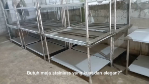 Meja stainless / meja kerja minimalis / meja dapur MBG