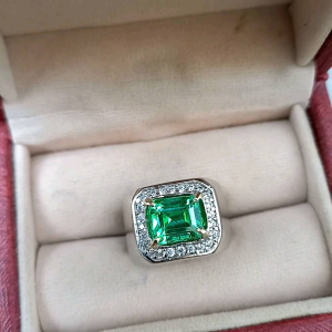 Cincin Batu Aquamarine Elegant Mewah