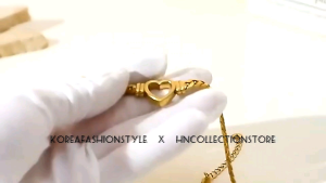 Kalung Titanium Sisik Naga Love Gold Trending Elegant Korea Fashion Style