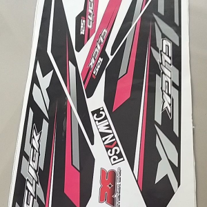 striping sticker Vario lec click motip simple warna hitam pink