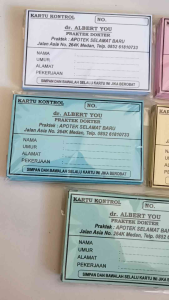 Kartu Berobat/Kartu Kontrol Pasien Custom